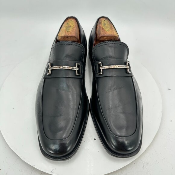 Gucci Men Sz UK 8D US 8.5 Black Leather Horsebit Slip On Loafer Dress Shoes - Picture 1 of 12